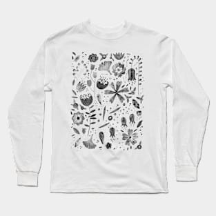 Inky Wild Flowers Long Sleeve T-Shirt